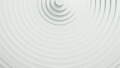 patrón abstracto de círculos con efecto de desplazamiento. anillos de animación en blanco. fondo abstracto para la presentación de negocios. el centro se desplaza hacia el lado. bucle sin costuras 4k 3d render