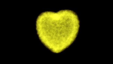 gold heart dust on black background