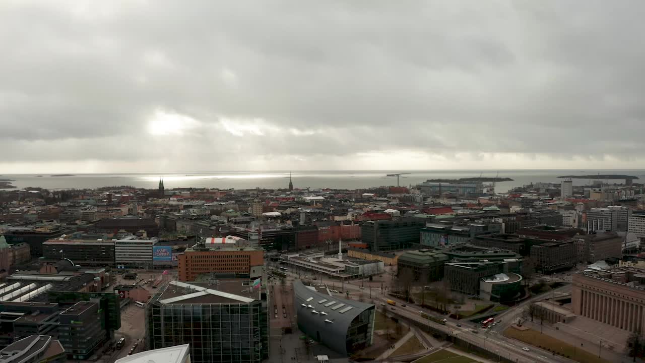 Aerial View of Helsinki, Finland on an Overcast Day