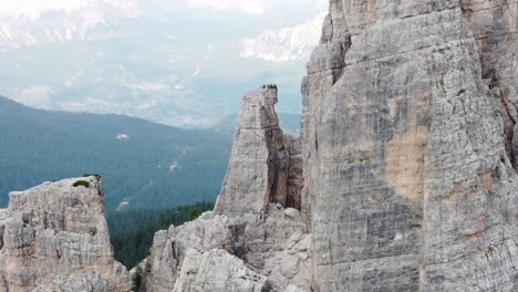 rock of the cinque torri in dolomites