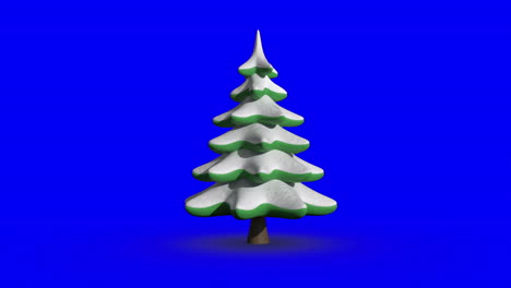 Revolving-fir-tree-on-blue-screen