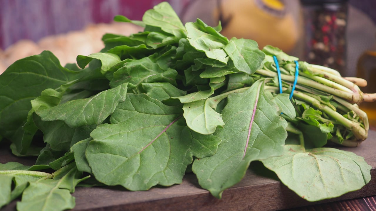 Close-up of a Bunch of Fresh Green Leafy Vegetables