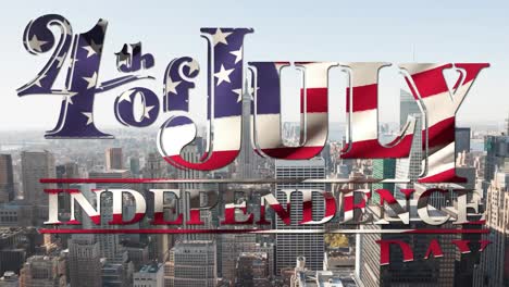 Animation-of-fourth-of-july-independence-day-text-over-cityscape