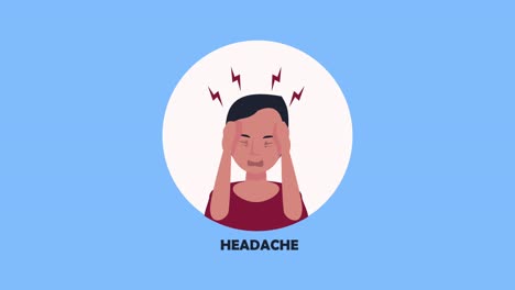 man sick with headache covid19 symptom