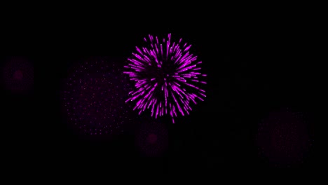 animation of moving shapes and fireworks over black background