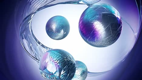 abstract 3d spheres with blue and purple colors