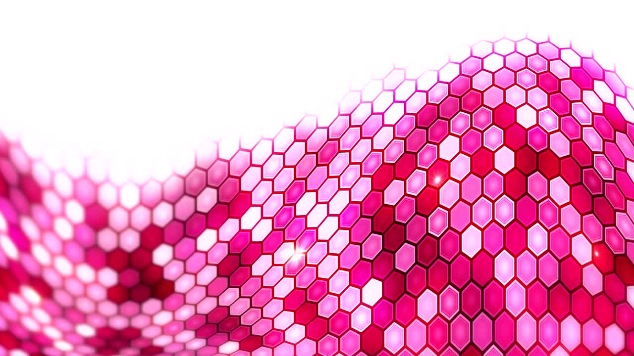 relámpago eléctrico rojo fondo de panal. hexágono eléctrico brillante con luz brillante. animación de bucle de tecnología de negocios.