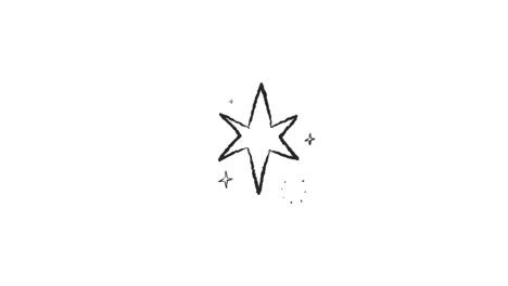 hand-drawn star with sparkle effect