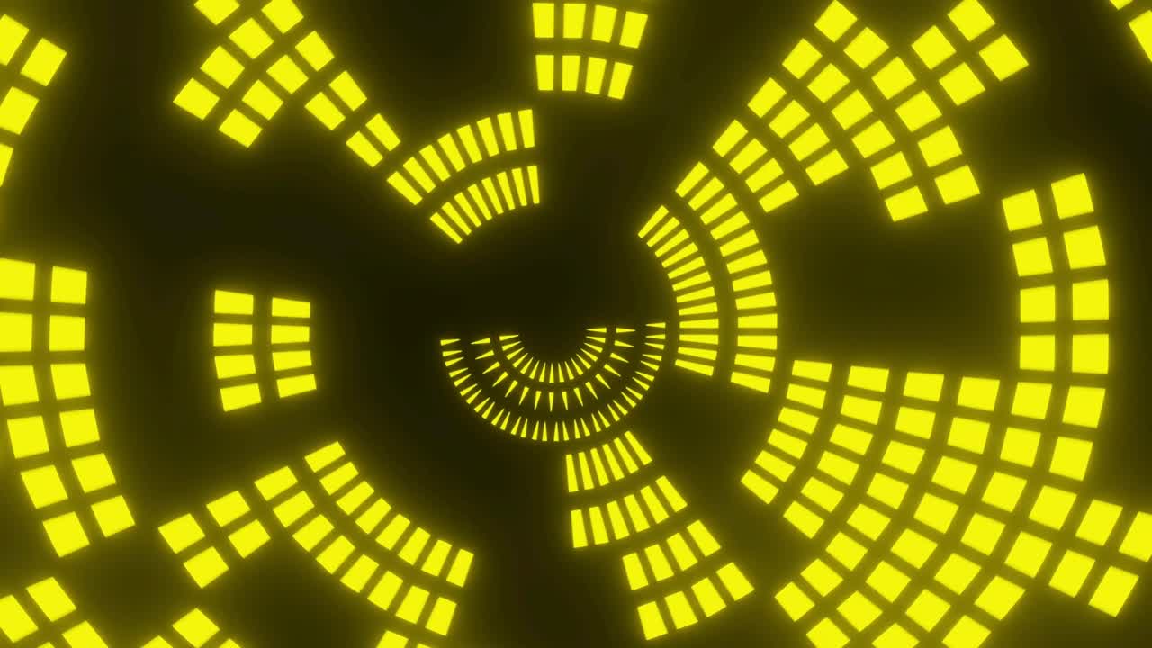Forme astratte di equalizzatore giallo che pulsano in un loop.