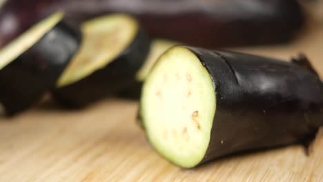 sliced eggplant on a cutting board