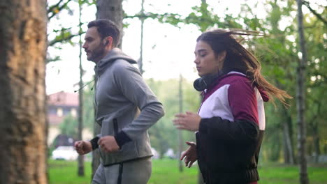couple running in the park