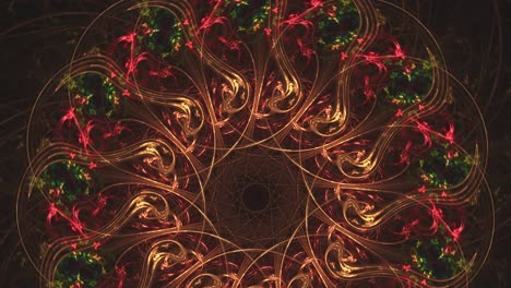mandala abstracto colorido - hermoso fondo fractal de galaxia de flores de bucle sin interrupción siempre cambiante