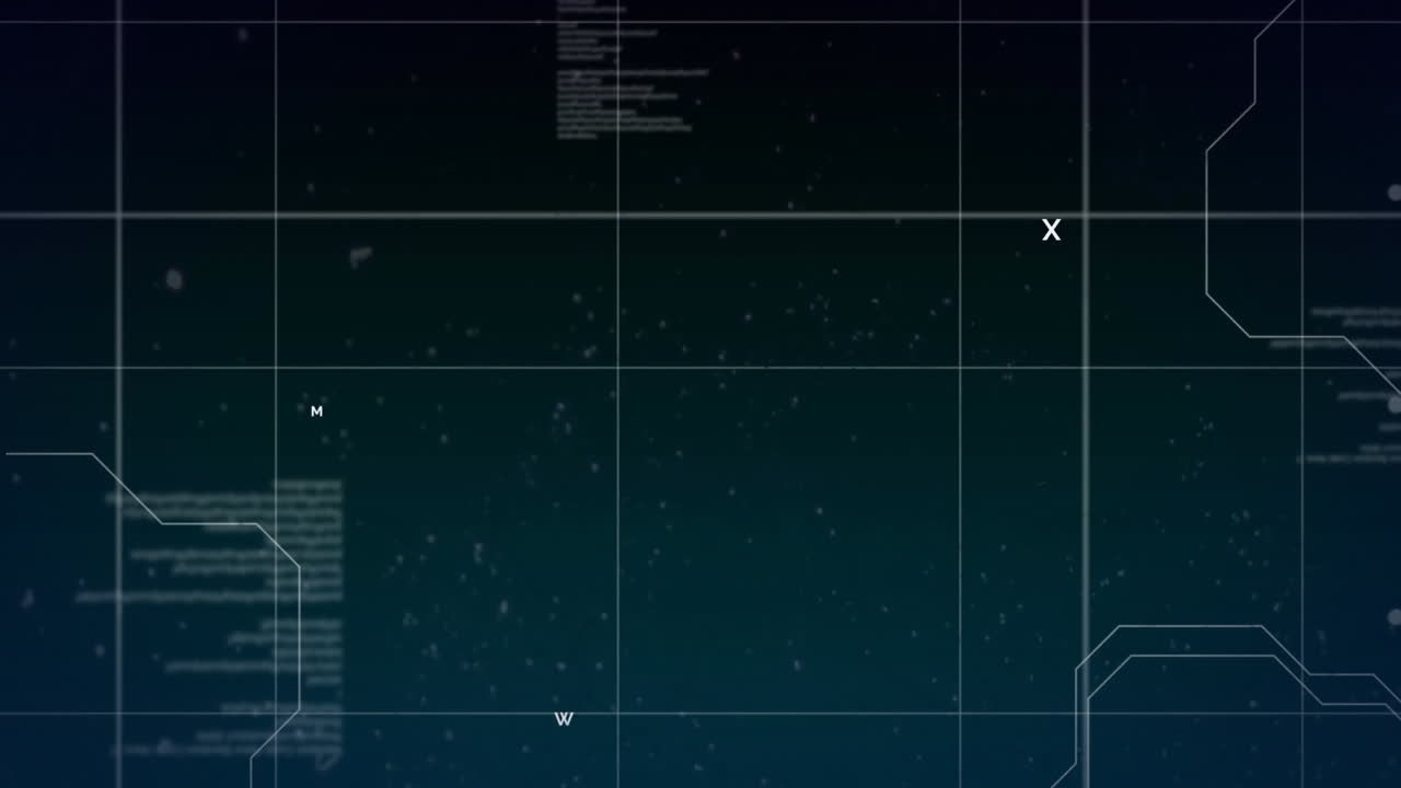 Animation of network of connections and data processing