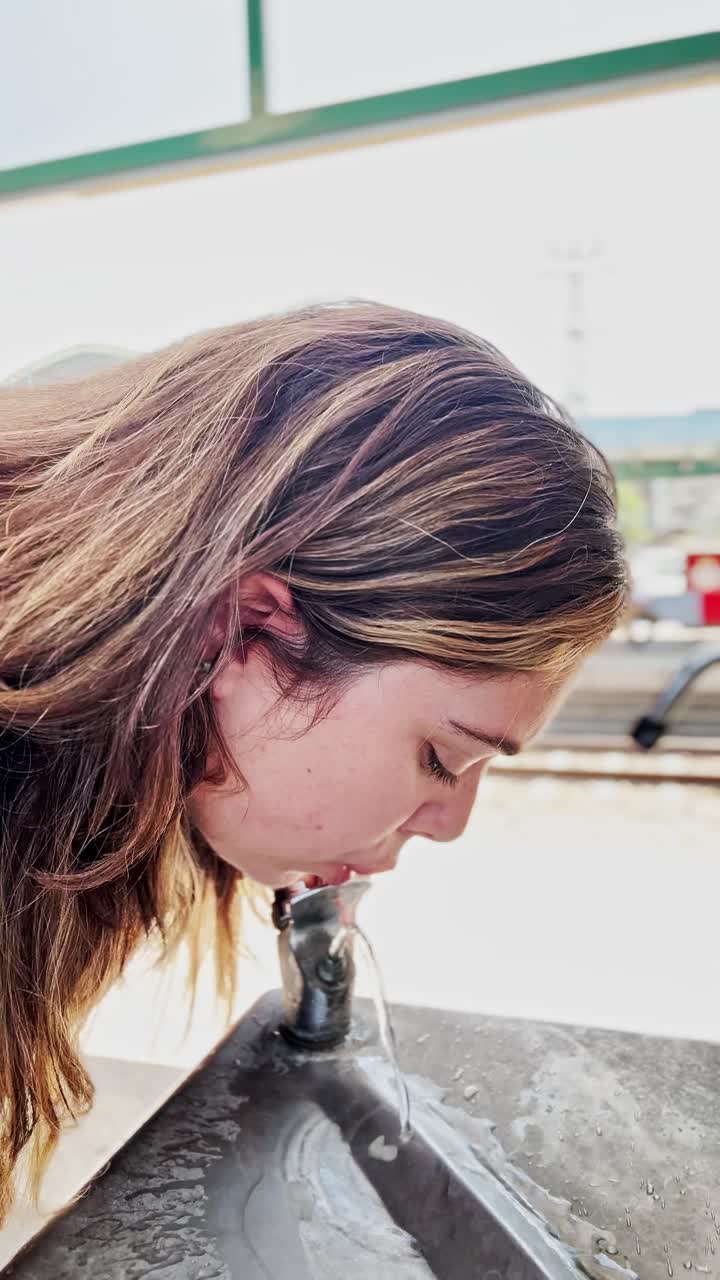 A Simple Pleasure: Woman Drinking Cool Water
