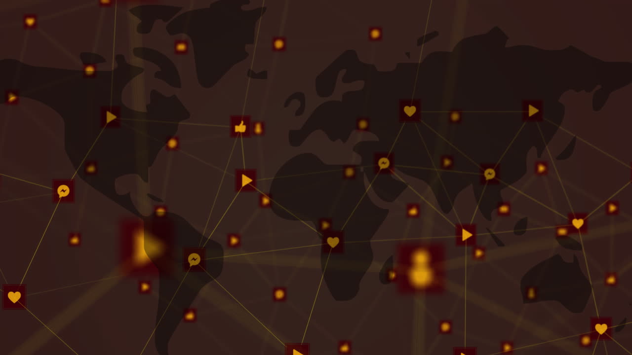 Network of connections against world map