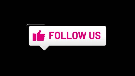 button like icon and follow us on video isolated alpha matte and green background