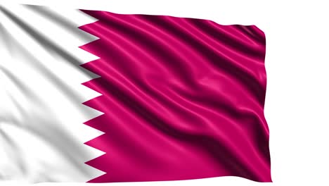 vlag van qatar met stofstructuur in de wind (alpha-kanaal, loopbaar)
