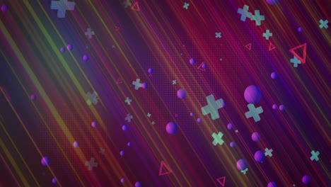 animación de formas abstractas sobre una red de senderos de luz