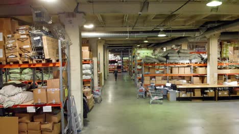 warehouse interior with workers