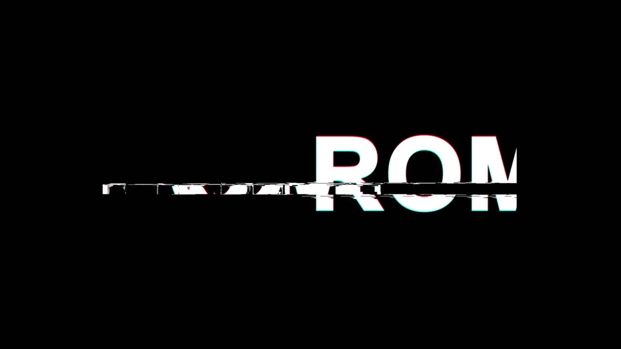 The word ROME on a black background