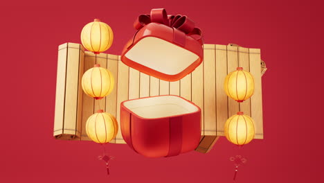 gift box with cartoon style, 3d rendering.