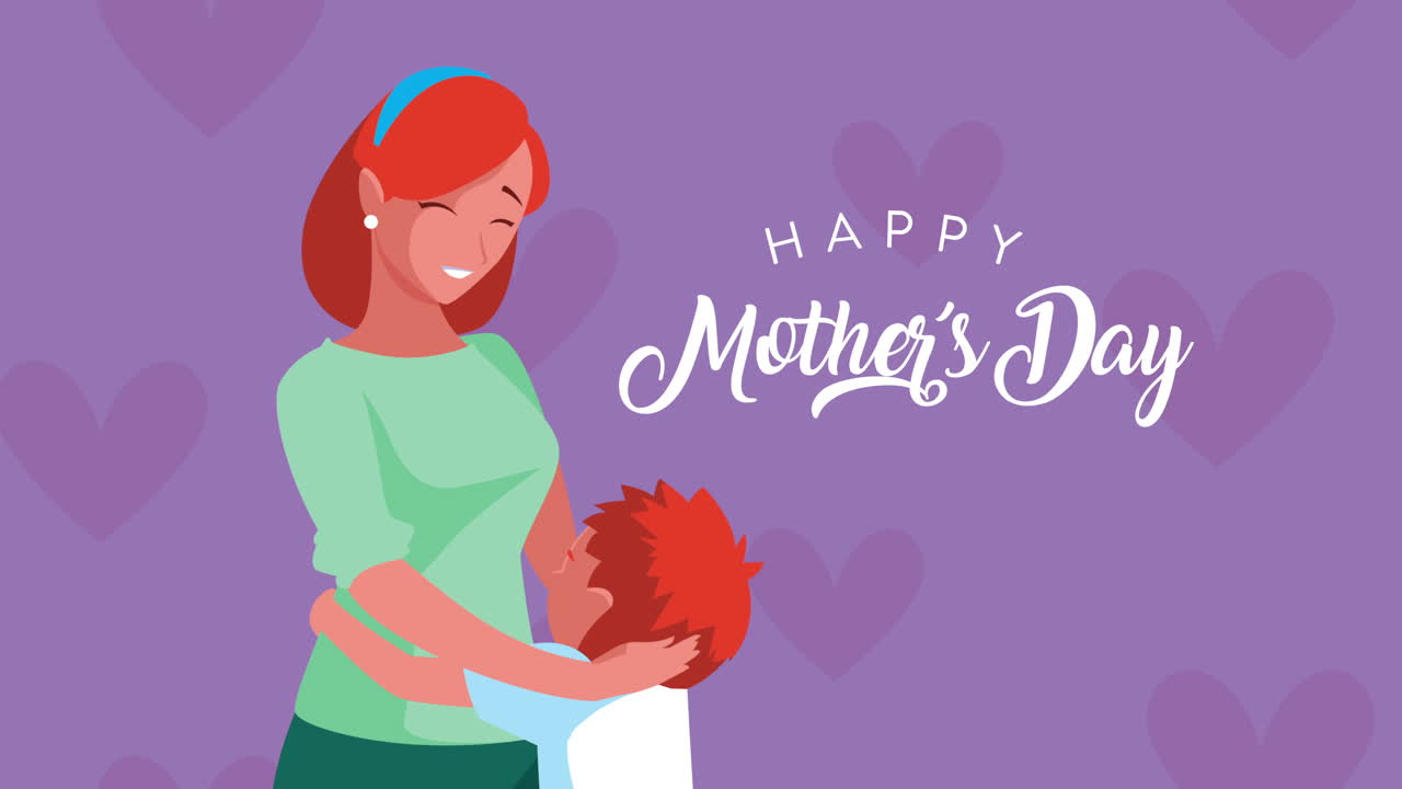 feliz día de la madre letras con la madre y el hijo