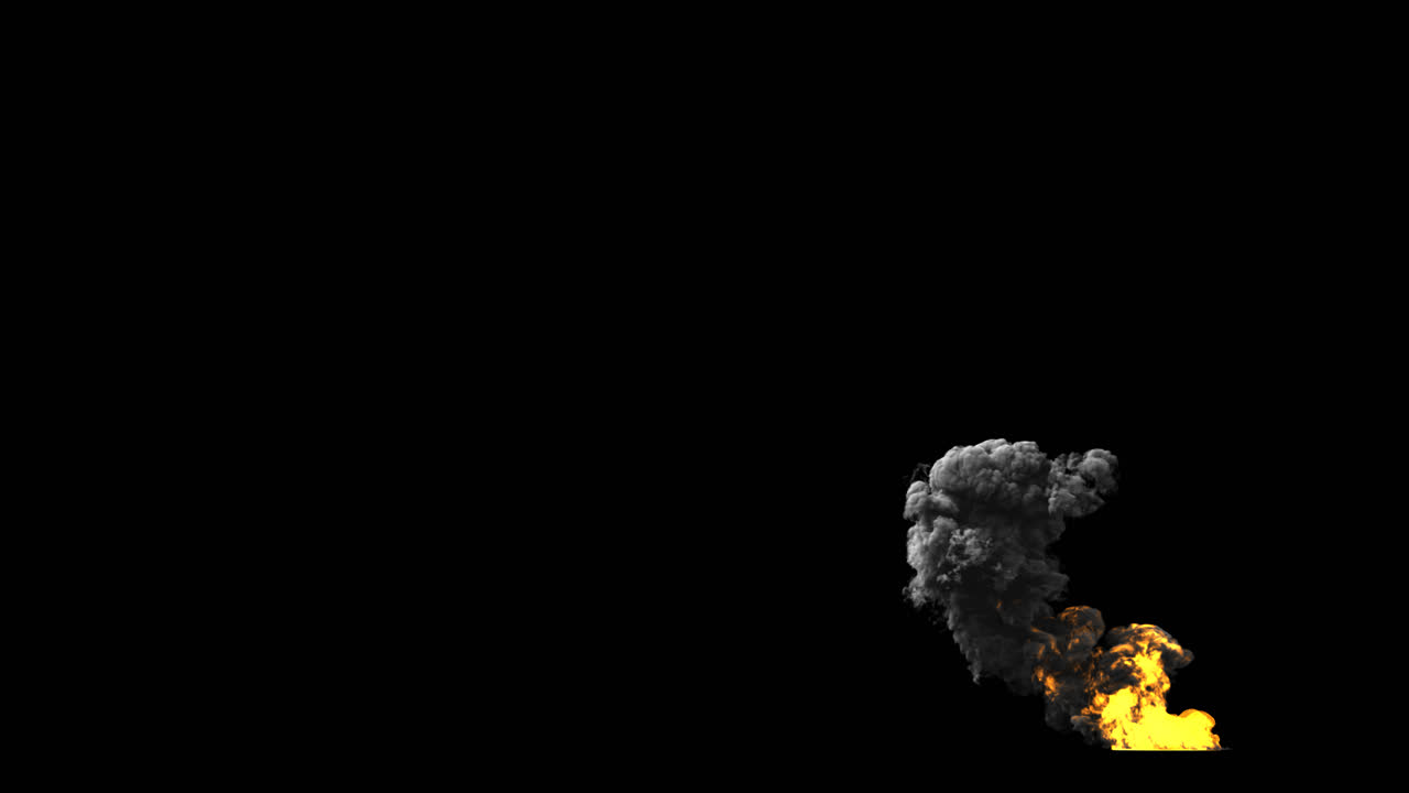 efecto de fuego y humo de la explosión