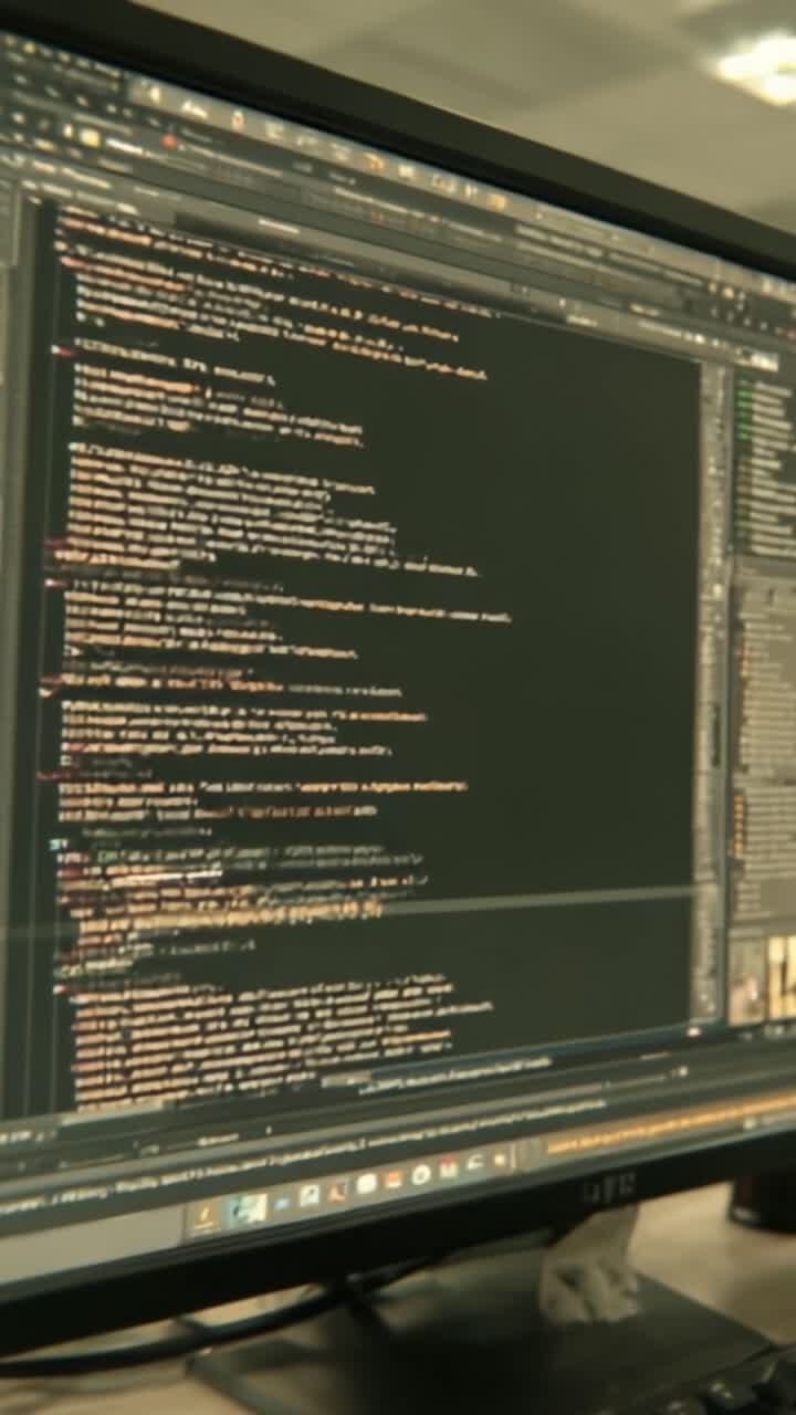 Et Indblik i Programmering: Analyse af komplekse kodestrukturer på en computerskærm, der fremhæver syntaks og debugging-teknikker i aktion.