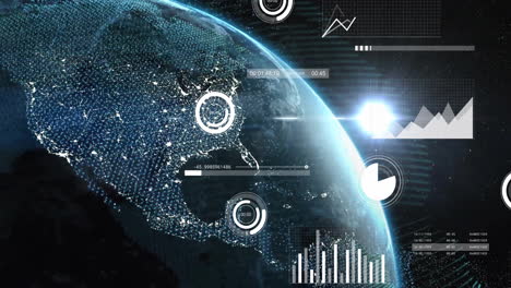 animación de las estadísticas y el procesamiento de datos en todo el mundo