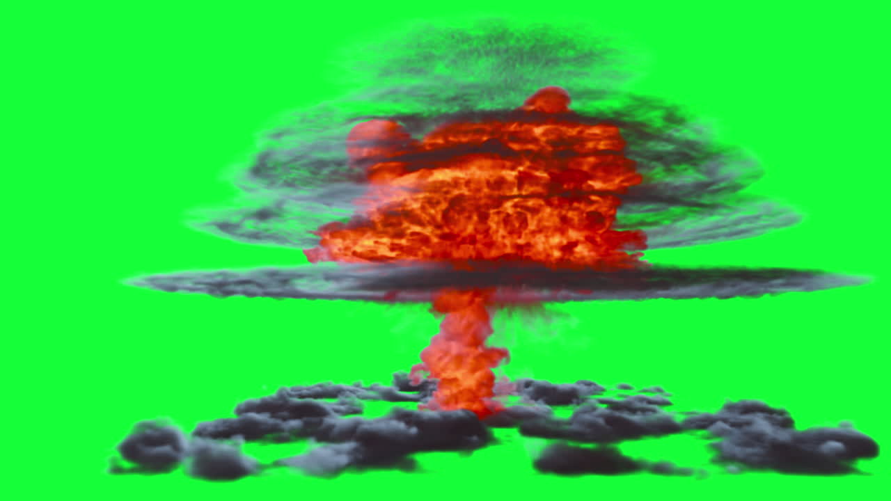 Nuclear Explosion on Green Screen
