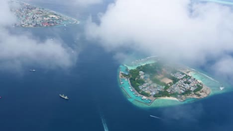 maldives islands aerial view.