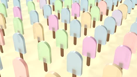 helado dulce de diferentes colores. pop y estado de ánimo de baile. patrón capaz de bucle 4k sin costuras