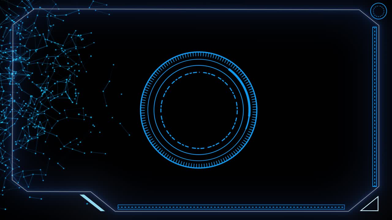Futuristic circle hud virtual display interface technology animation background for video intro
