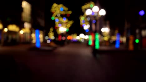 out-of-focus shot of holiday lights decoration