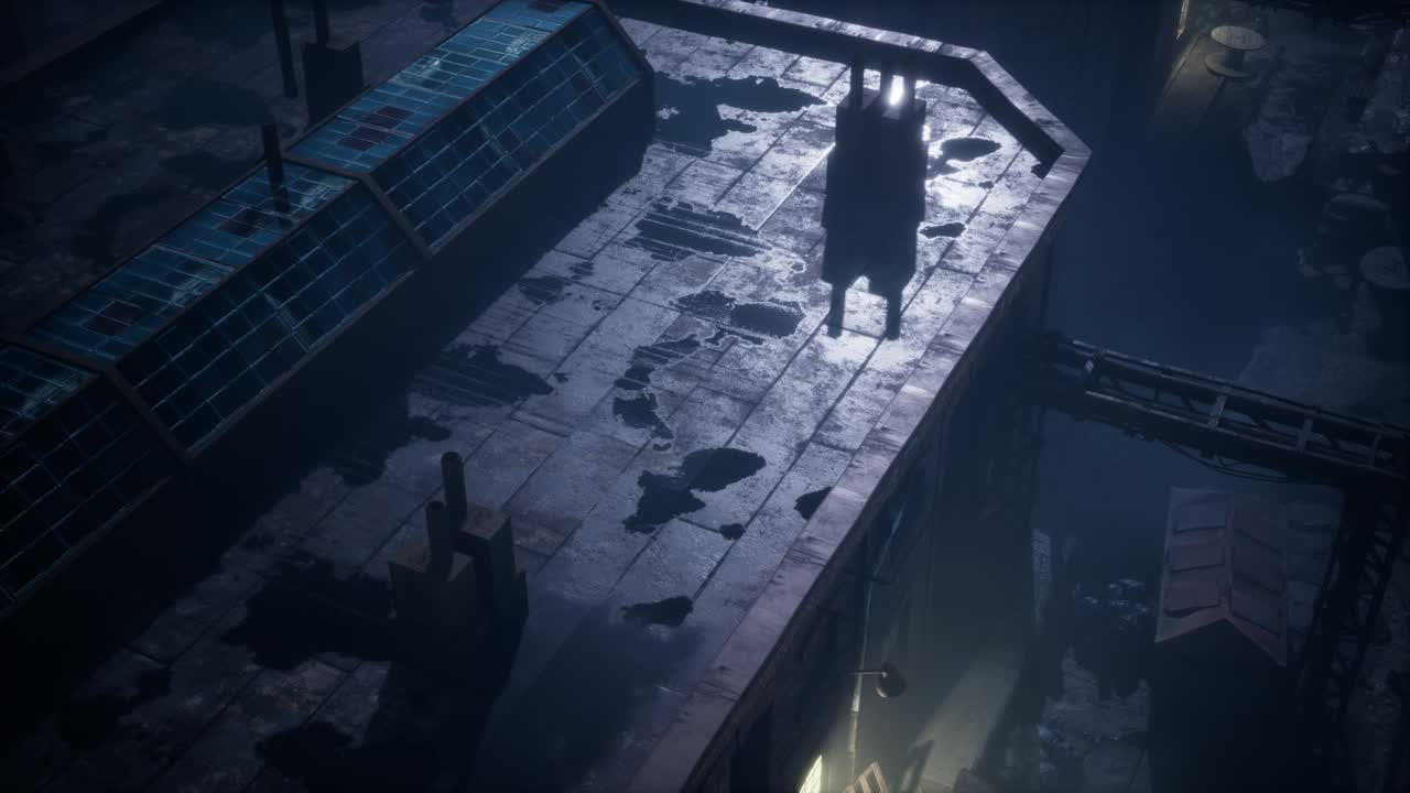 옛 공장 의 공중 전망