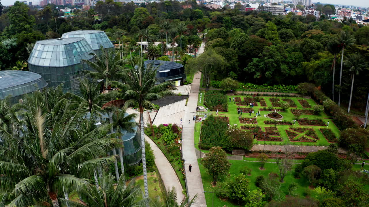 Aerial shot of the botanical garden in Bogot&agrave;,Colombia