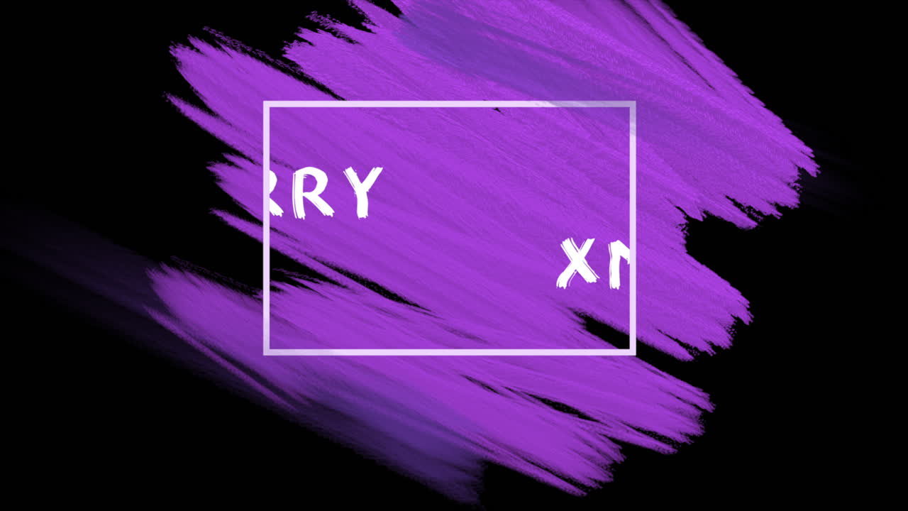 검은 바탕에 보라색 브러시와 함께 즐거운 크리스마스