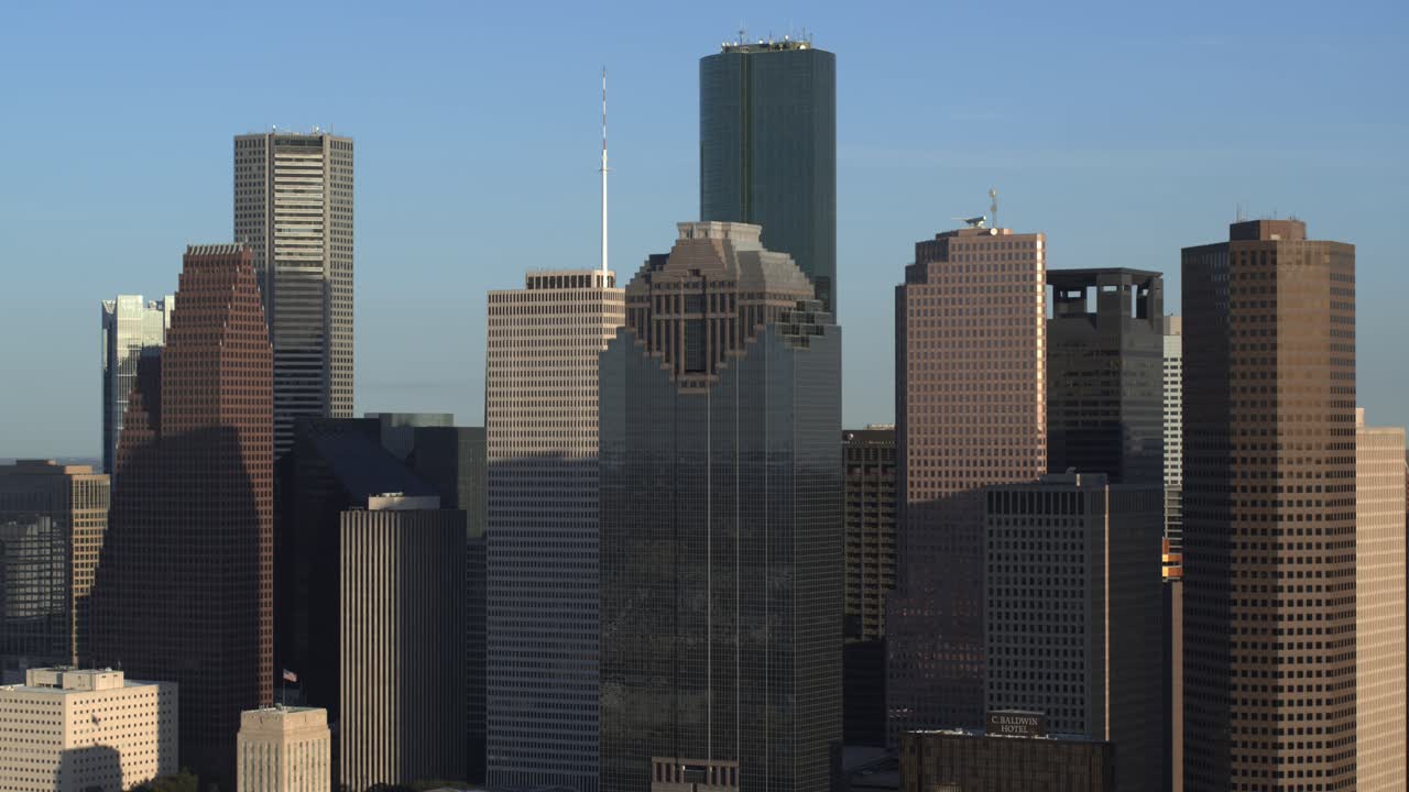 antena 4k del horizonte del centro de houston