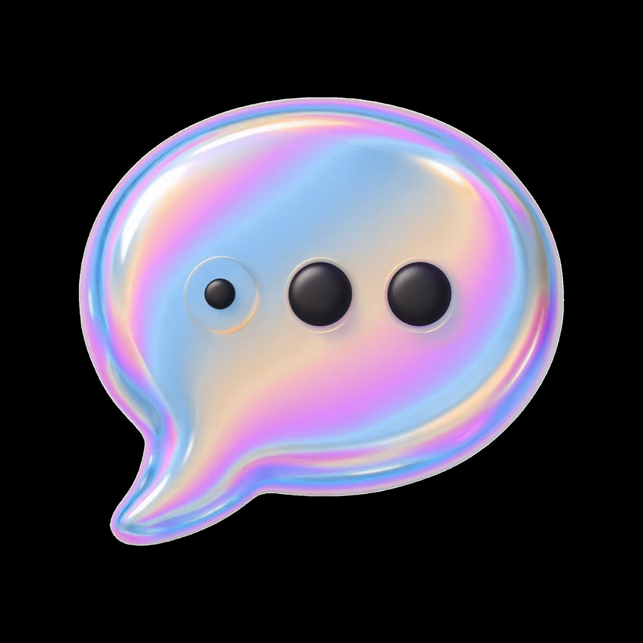 Farverig, iriserende chatboble-designanimation, isoleret aktiv, transparent 4K-video, alfa