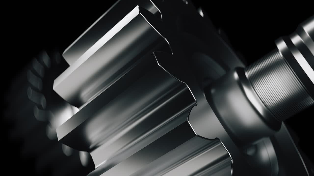 крупный план вращающихся передач, машинных деталей, системы зубчатого колеса, металла, ремонта