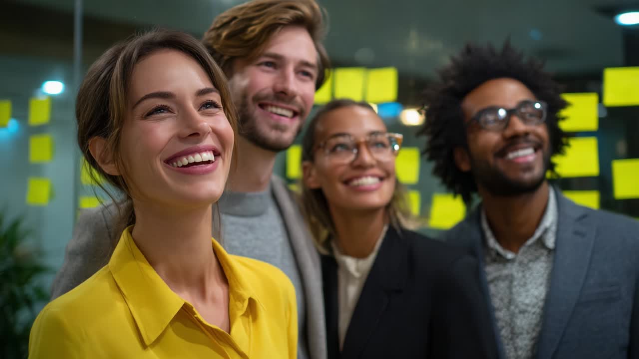 Diverse Business Team Smiling in Office