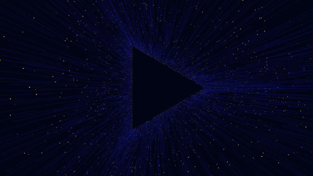 triángulo azul abstracto con patrón en zigzag y punto central brillante