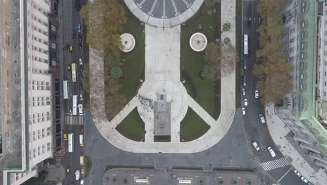 aerial drone scene of may square and casa rosada