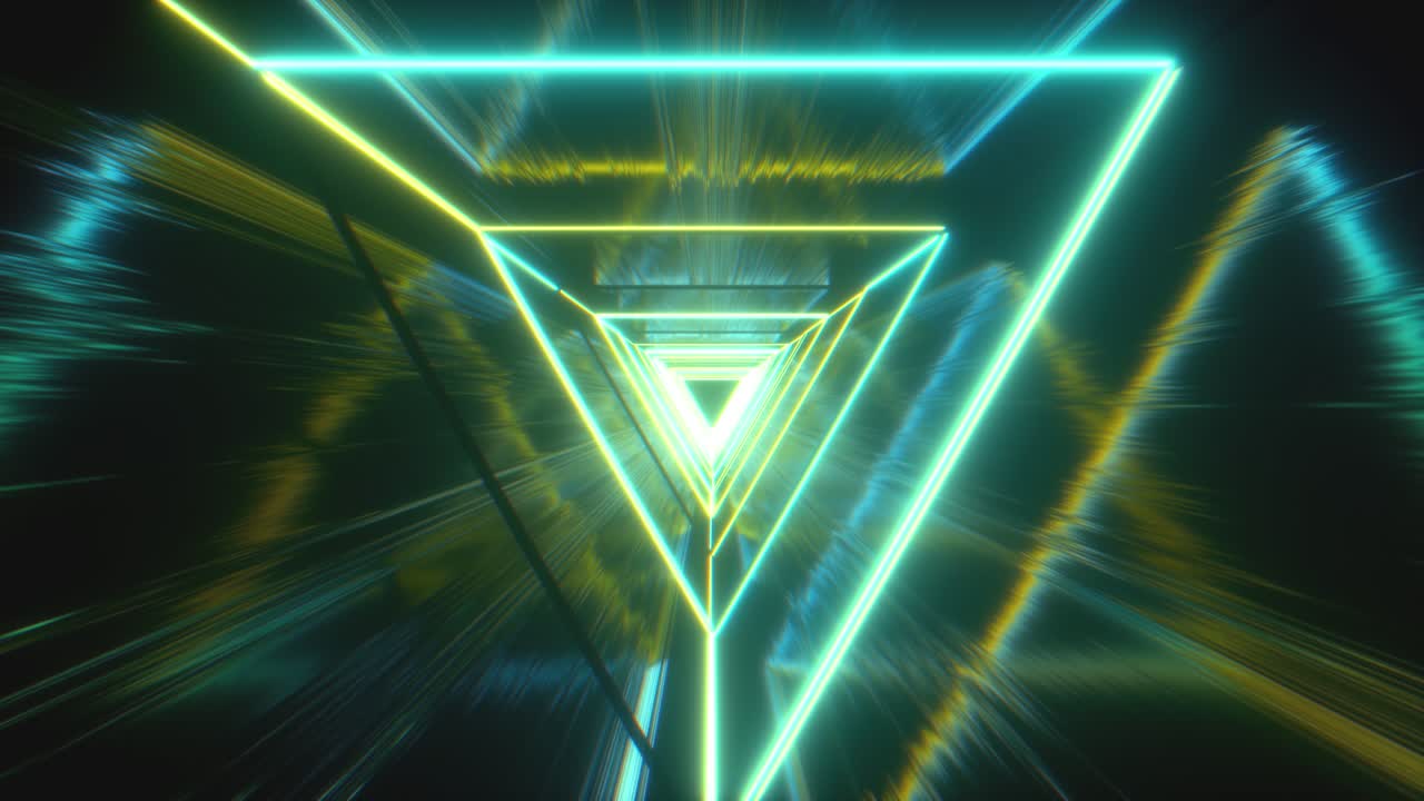 tunnel a triangolo al neon