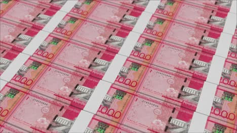 billetes de 1000 pesos dominicanos impresos por una imprenta de dinero