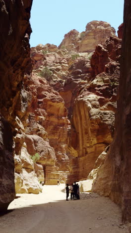 exploring the siq in petra, jordan