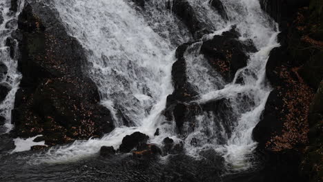 Water-Flowing-Down-Rockface-at-Swallow-Falls