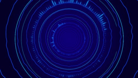vibrant animation displays digital rings pulsing rhythmically futuristic data flow energy waves