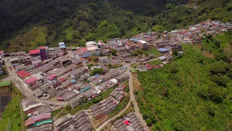 buenavista hilltop rural village in tropical valley landscape of colombia