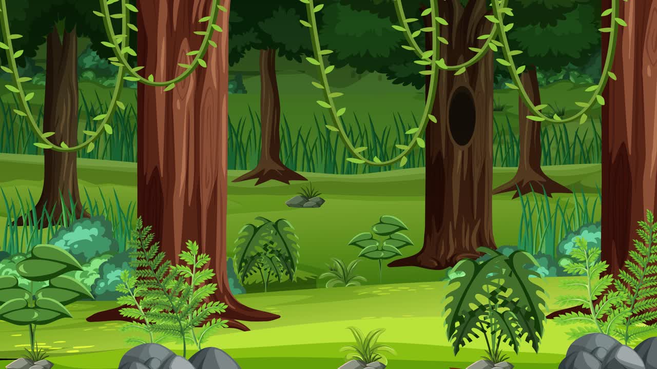 Animated sequence of a tranquil forest scene. | Premium Stock Video Footage